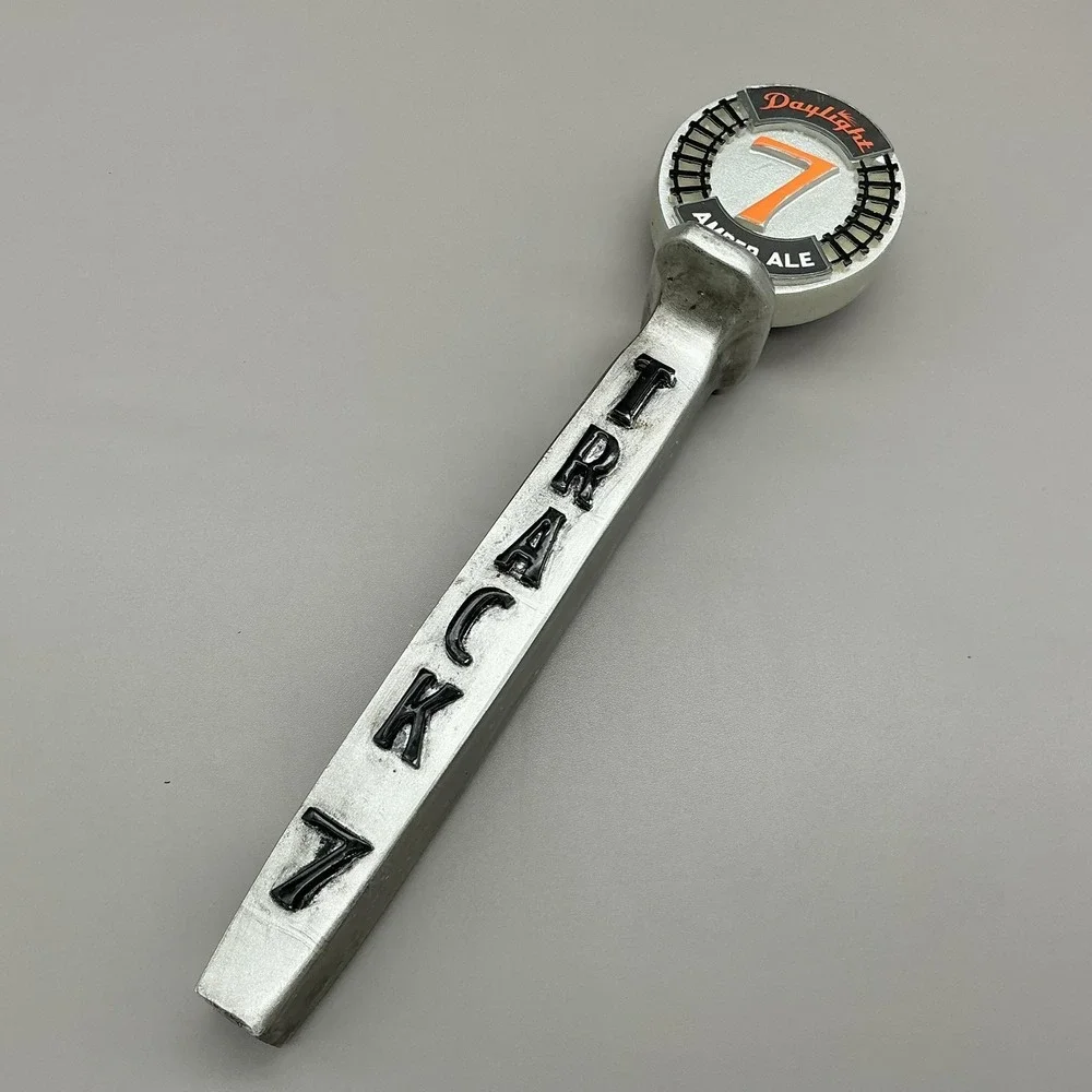 Track 7 Daylight Amber Ale Beer Tap Handle Silver Metal Draft Bar Pub Railroad
